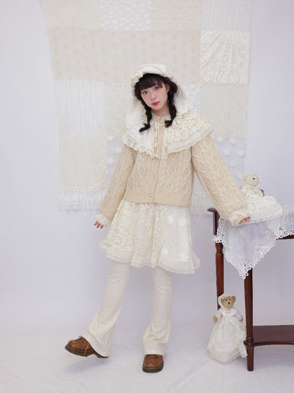 Handmade Lace Twist Knit Sweater【s0000016502】