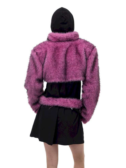 Gradient Fur Short Turtleneck Jacket【s0000015116】