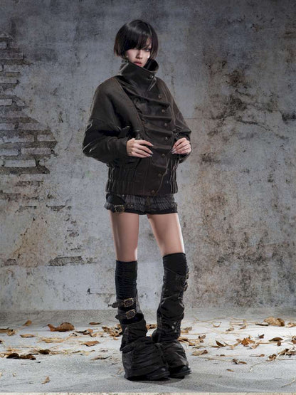 Oversized Fleece-Lined Flight Jacket【s0000014483】