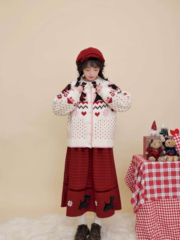 Bow Snowflake Island Wool Sweater【s0000015098】