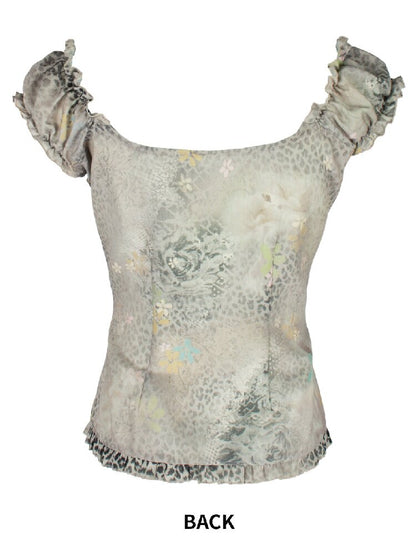 Confused Floral Court Print Top【s0000018092】