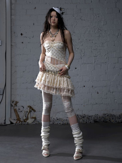 Lace Halter Neck Strapless Dress【s0000012786】