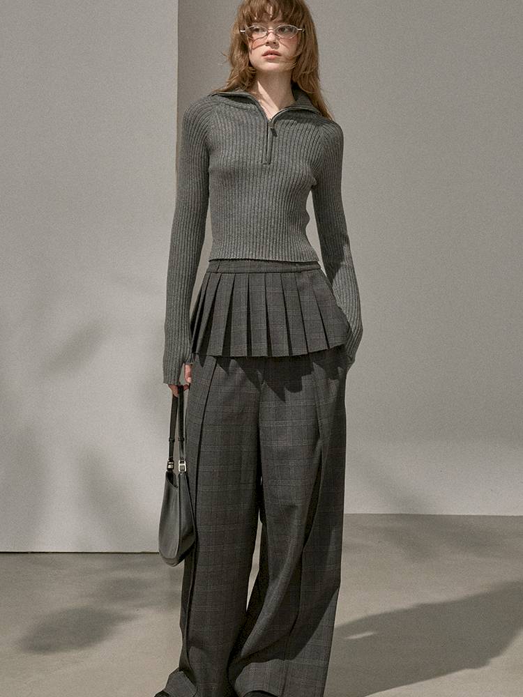 Zipper Stand Collar Base Layer Sweater【s0000014391】