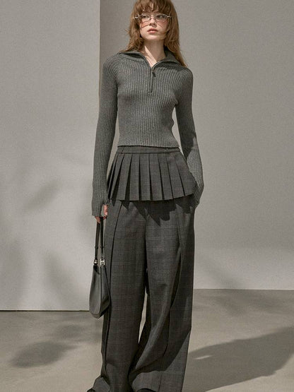 Zipper Stand Collar Base Layer Sweater【s0000014391】