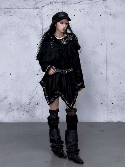 Dark Court Suede Irregular Skirt【s0000014919】