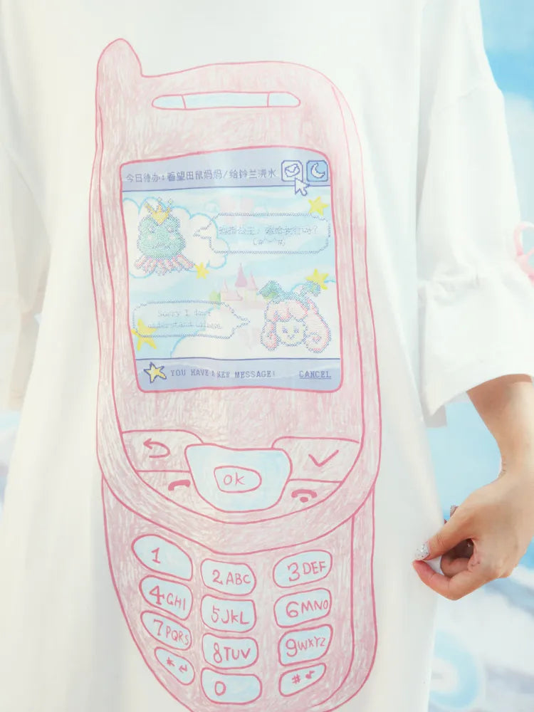 Original Pattern Drawstring Convertible T-Shirt Dress【s0000013932】