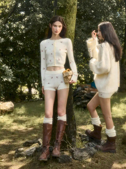 Floral Print “Mix & Match” Sweet Floral Knit Top【s0000014324】