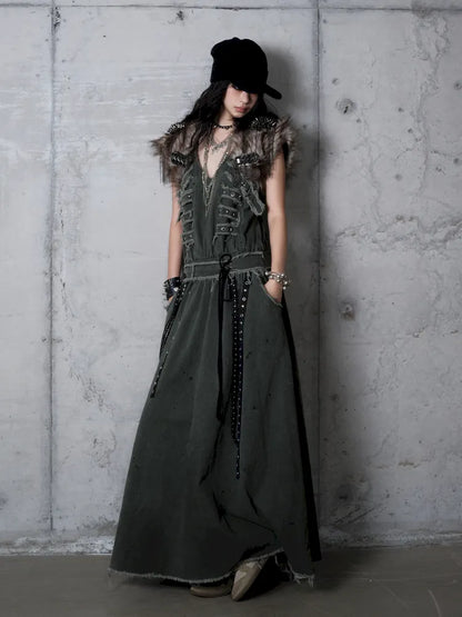 Workwear Vest-Style Maxi Dress【s0000013941】