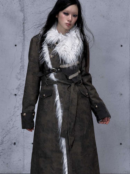 Modern Knight Fur Long Trench Coat【s0000014924】