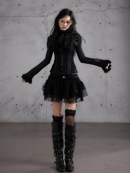 Vintage Layered Mesh Puffy Skirt【s0000019151】