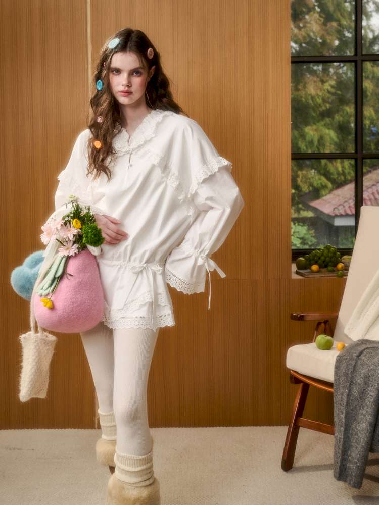 Organic Cotton Embroidery Patchwork Lace Dress【s0000014888】