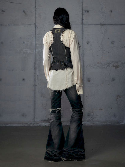 Stacked Waisted Irregular Vest【s0000013472】