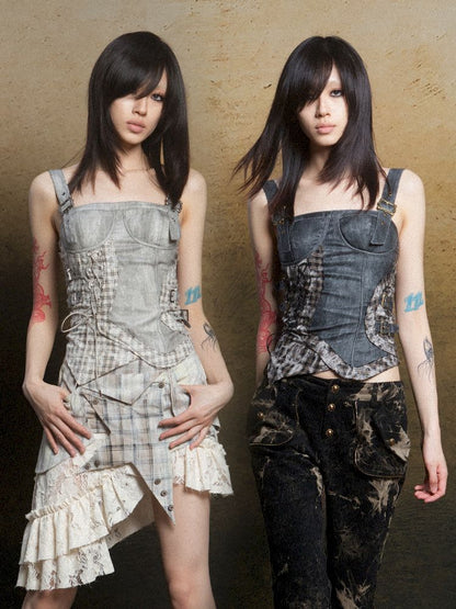 Patchwork Corset Camisole Top【s0000011812】