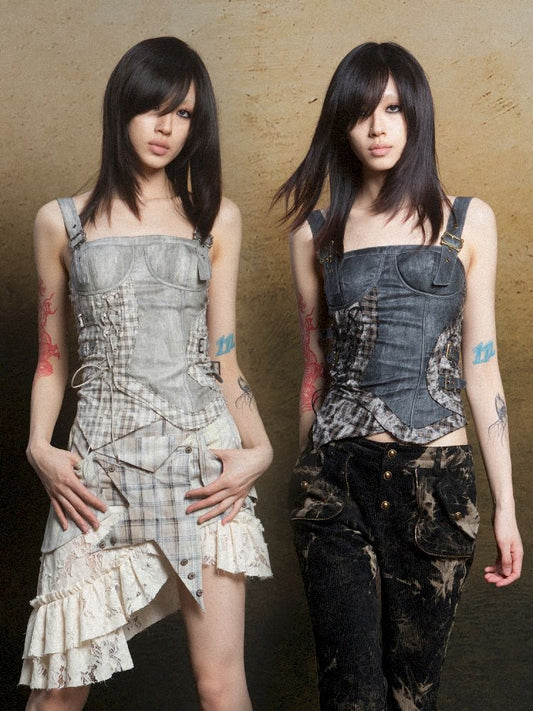 Patchwork Corset Camisole Top【s0000011812】