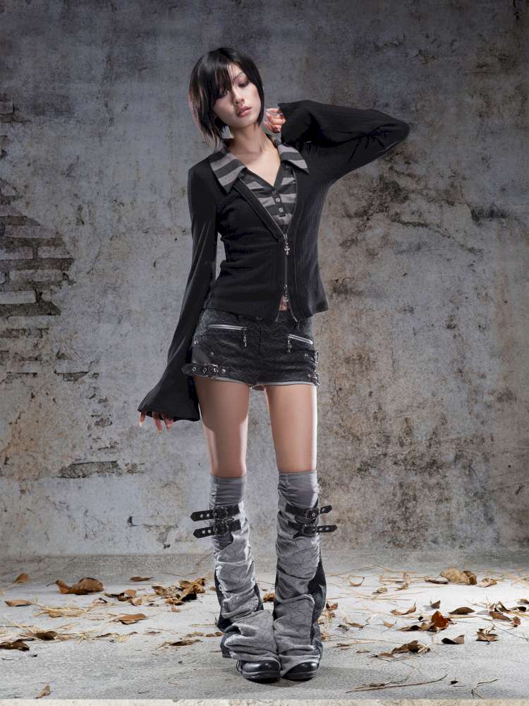 Faux Two-Piece Leggings Low-Rise Shorts【s0000014485】