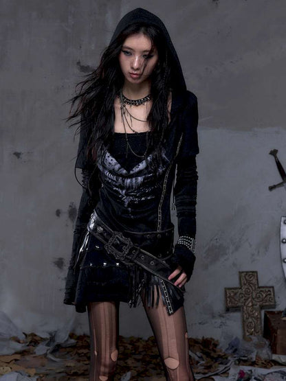 Patchwork long-sleeve layered dress【s0000014465】