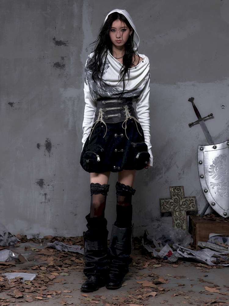 Double-breasted belted waist belt【s0000014464】