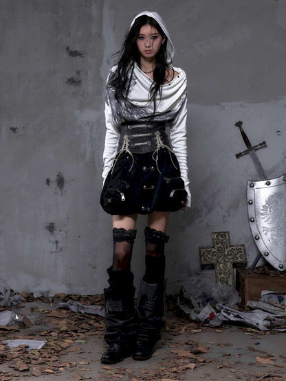 Double-breasted belted waist belt【s0000014464】