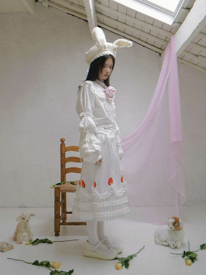 Strawberry Print Two-piece Skirt Dress【s0000014936】