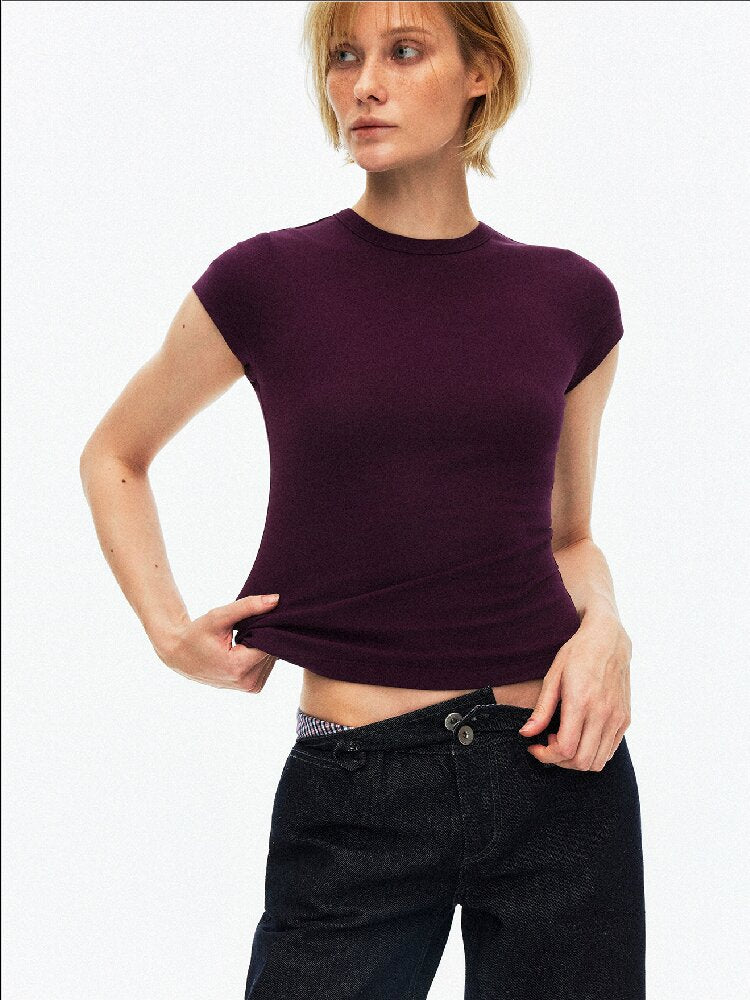 Slim Crew Neck Short Sleeved Tee【s0000015922】