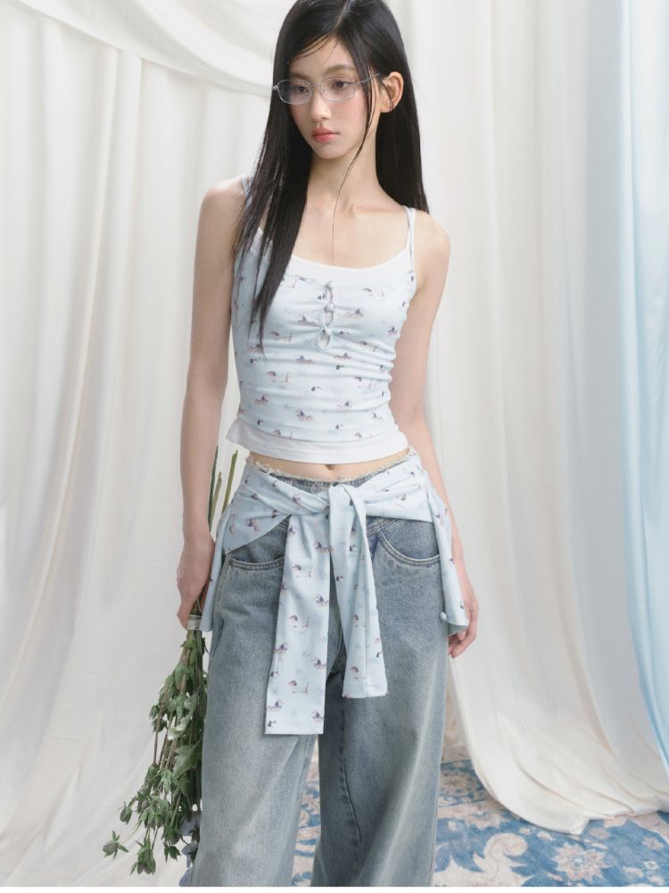 Printed Top Jacket Three Piece Set【s0000012159】