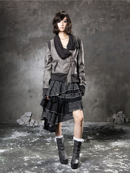 Pile Collar Leather Jacket【s0000015957】
