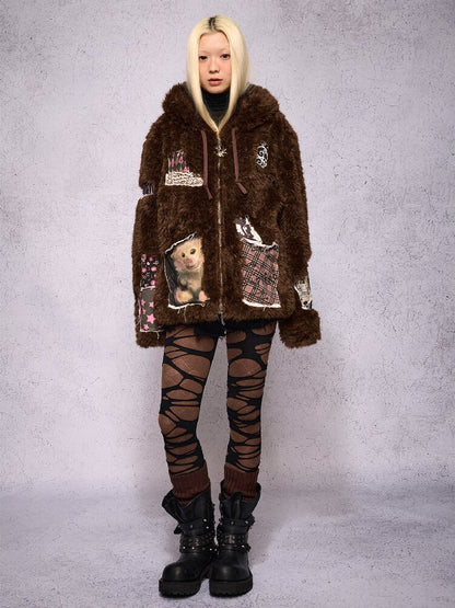 Rabbit Patch Fur Jacket【s0000019136】