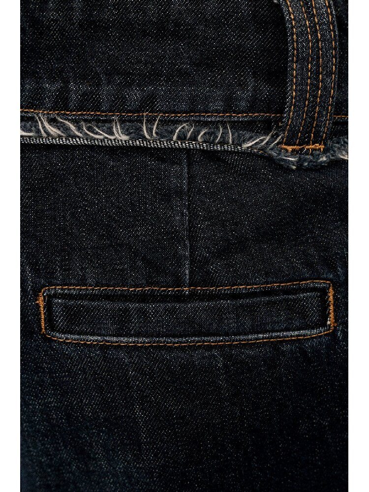 Waist Raw Lace Loose Jeans【s0000016071】