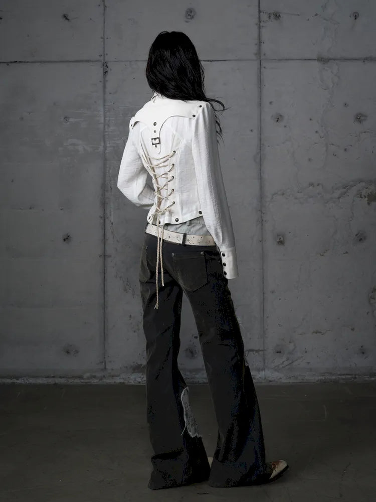 Leather Detachable Long-Sleeved Shirt【s0000014119】