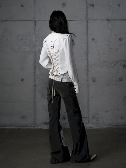 Leather Detachable Long-Sleeved Shirt【s0000014119】