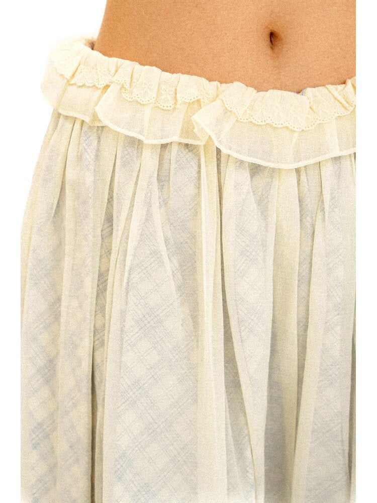 Thin Plaid Bow Spliced Skirt【s0000016087】