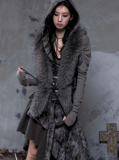 Tie-Front Shearling Vest【s0000014459】