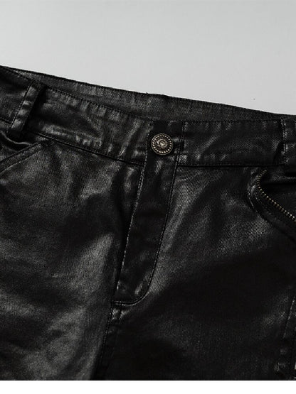 Washed Wax Leather Skinny Pants【s0000019162】