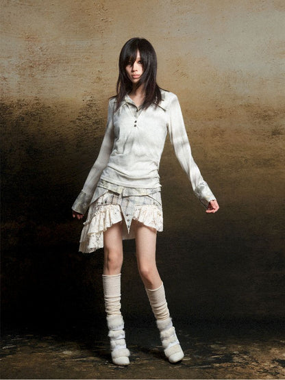 Double Layer Lapel Knit Inner Top【s0000011809】