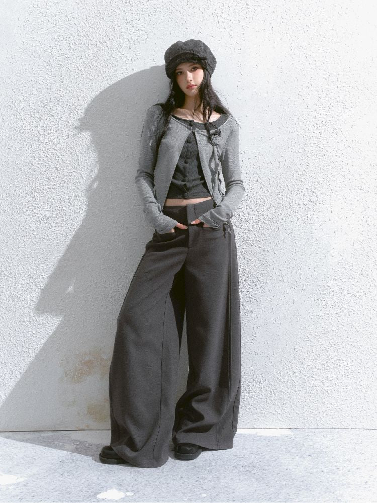 Round neck wool knit cardigan【s0000012139】
