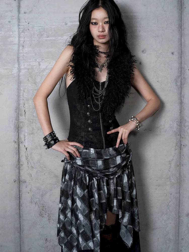 Asymmetrical Halter Neckline Dress【s0000013942】