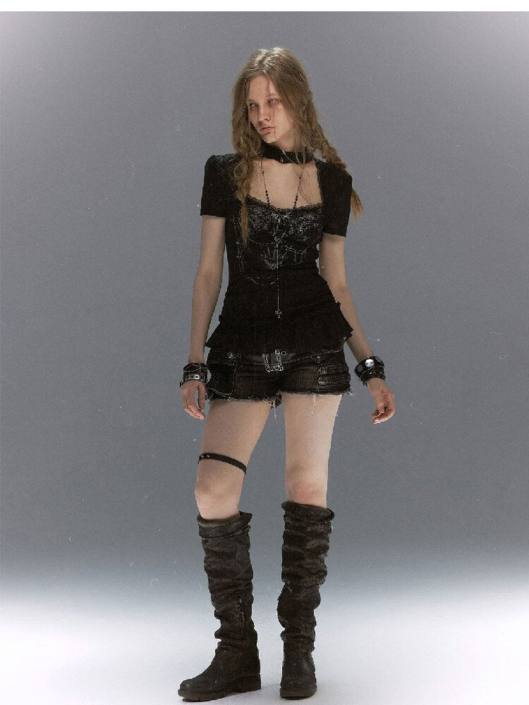 Sphenoid Witch Texture Lace Ruffled【s0000017037】