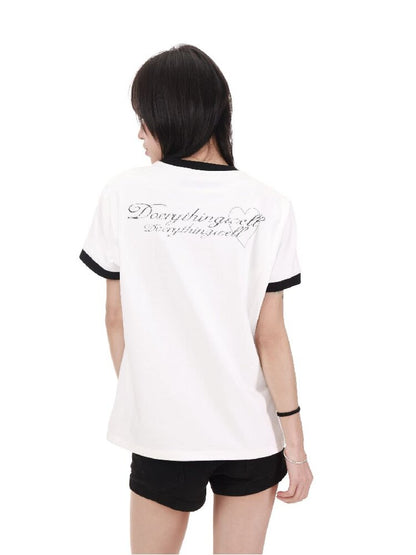 Contrast Patchwork Crew T-Shirt【s0000018214】