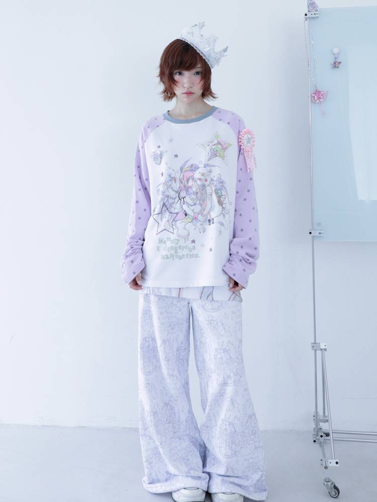 Star Drop-Shoulder Long-Sleeve Sweatshirt【s0000014439】