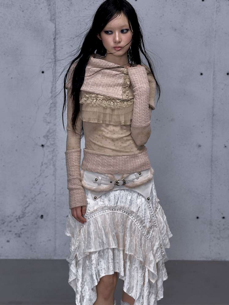 Vintage Punk Scarf Wool Knit Layer【s0000014923】