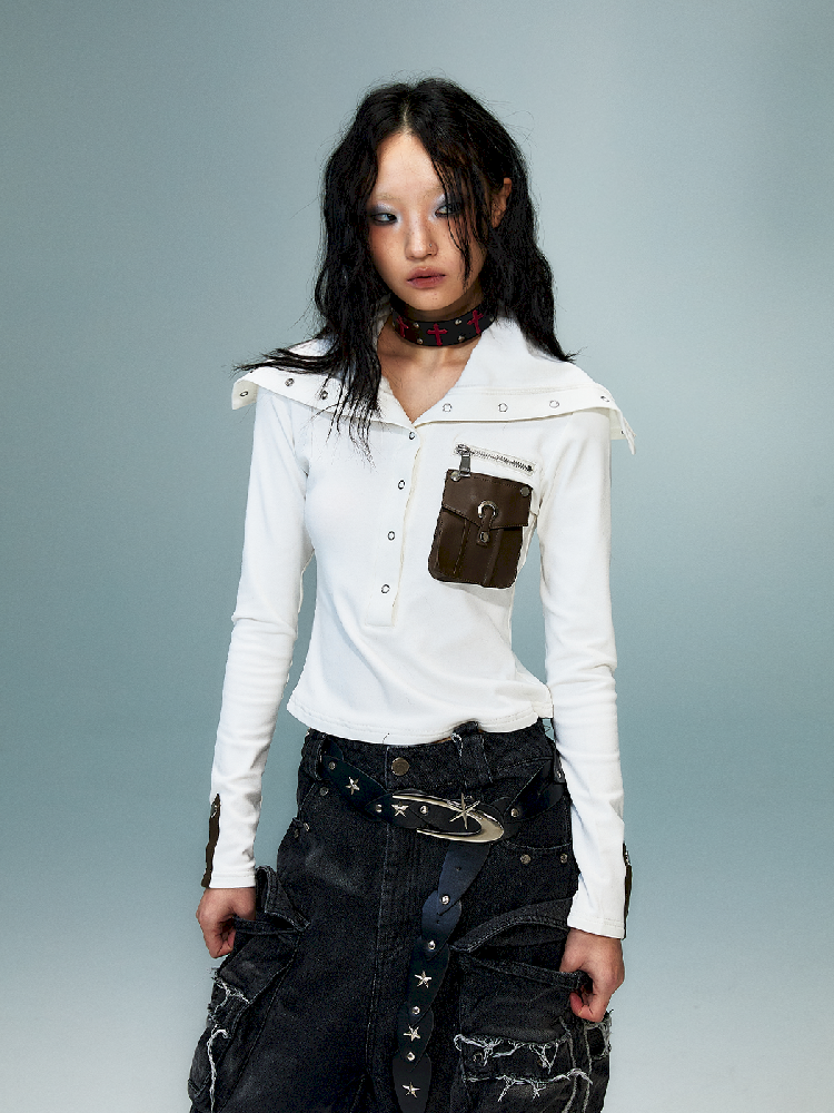 슬림 니트 긴 소매 바닥 셔츠 [S0000011480]