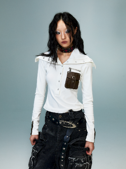 슬림 니트 긴 소매 바닥 셔츠 [S0000011480]