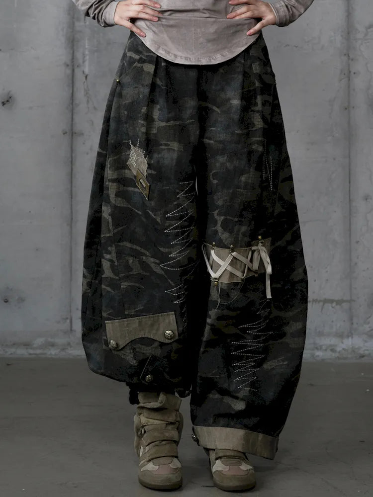 Embroidered Camo Pants【s0000014116】