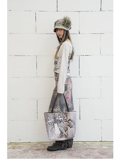 Snow Leopard Vintage Patchwork Hat【s0000018071】