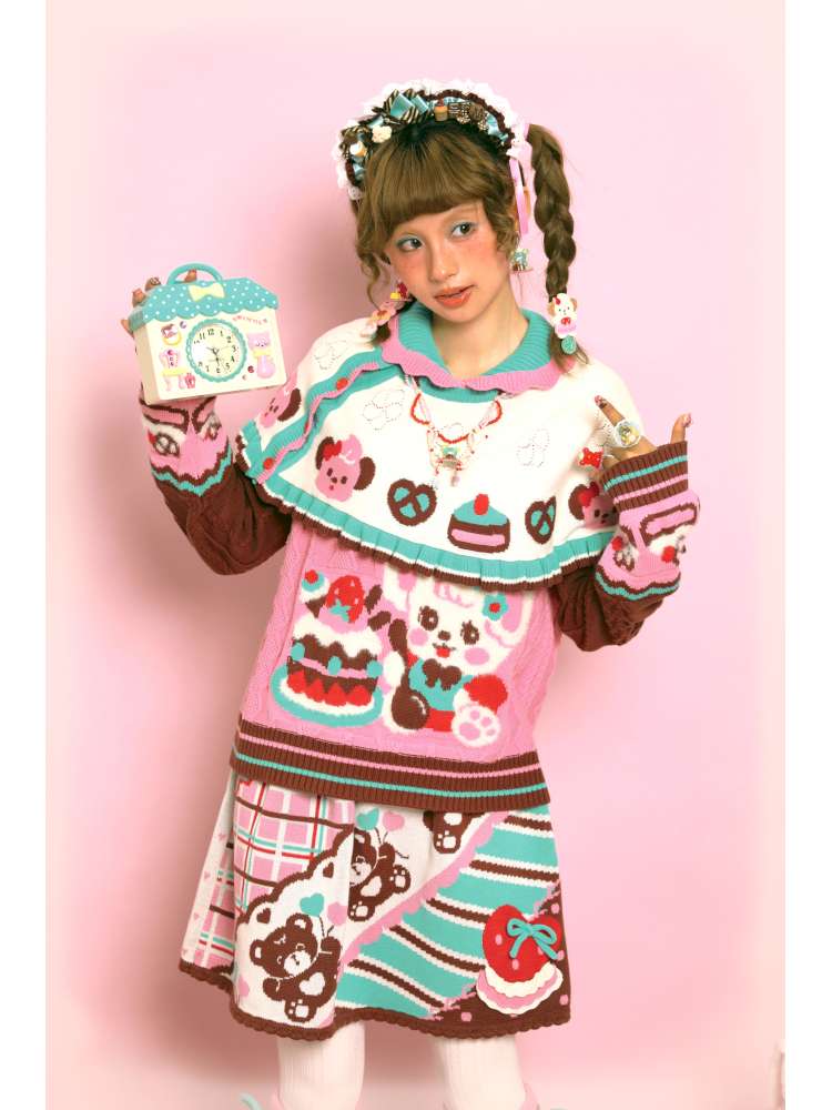 Cable-Knit Cape Sweater【s0000014520】