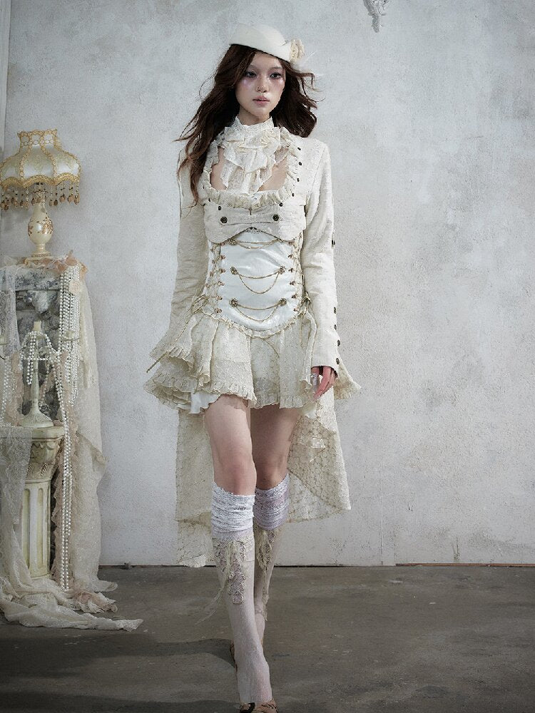 Court Victoria Lace Asymmetrical Dress【s0000017989】