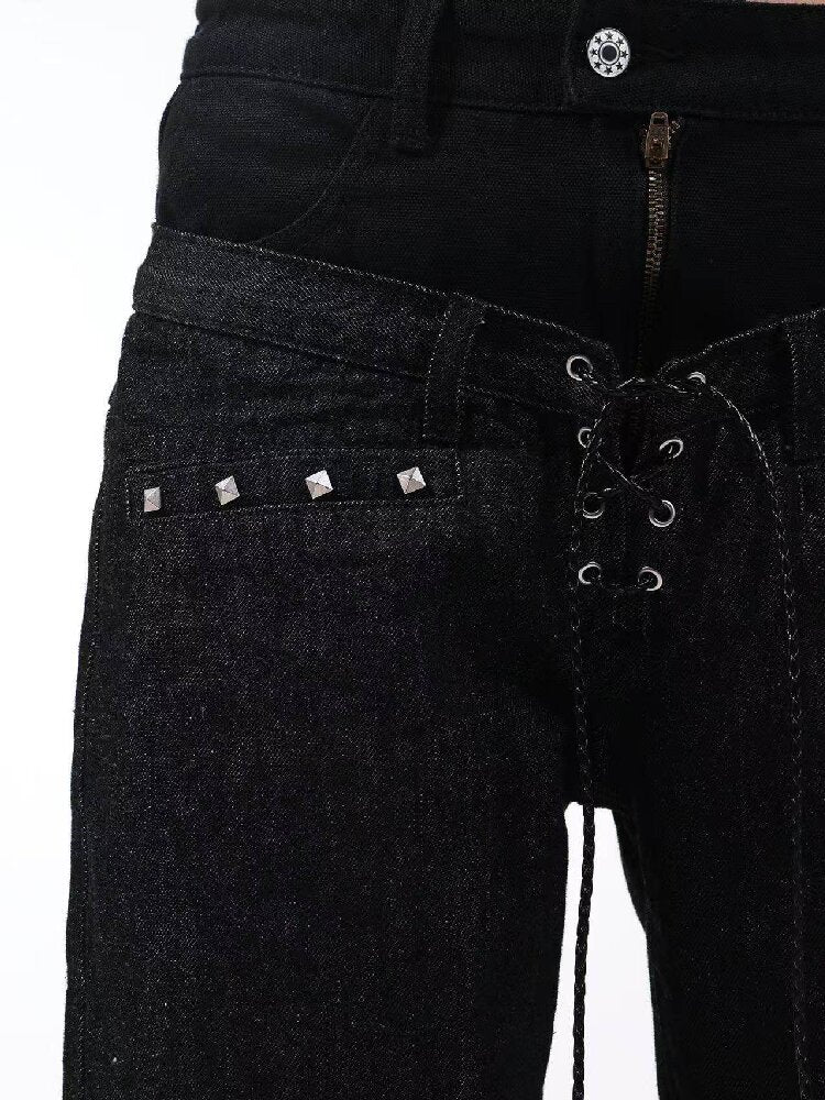 Stacked Raw Denim Zipper Jeans【s0000018188】
