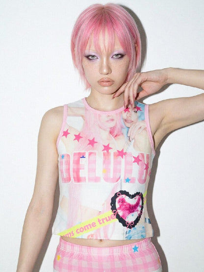 American Print Stretch Slim Vest【s0000016698】