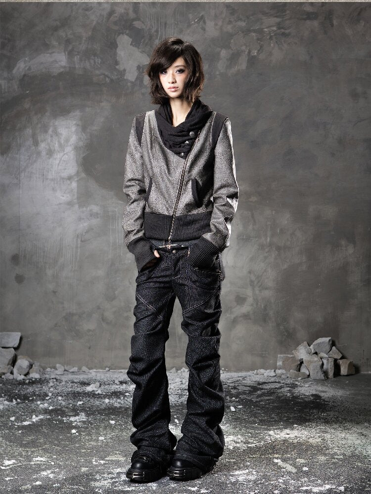 Double Waist Scimitar Denim Pants【s0000015945】