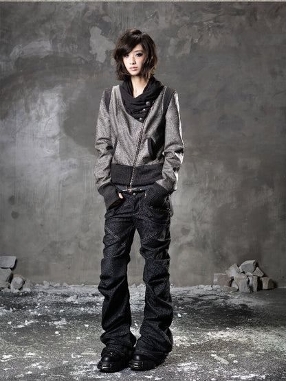 Double Waist Scimitar Denim Pants【s0000015945】